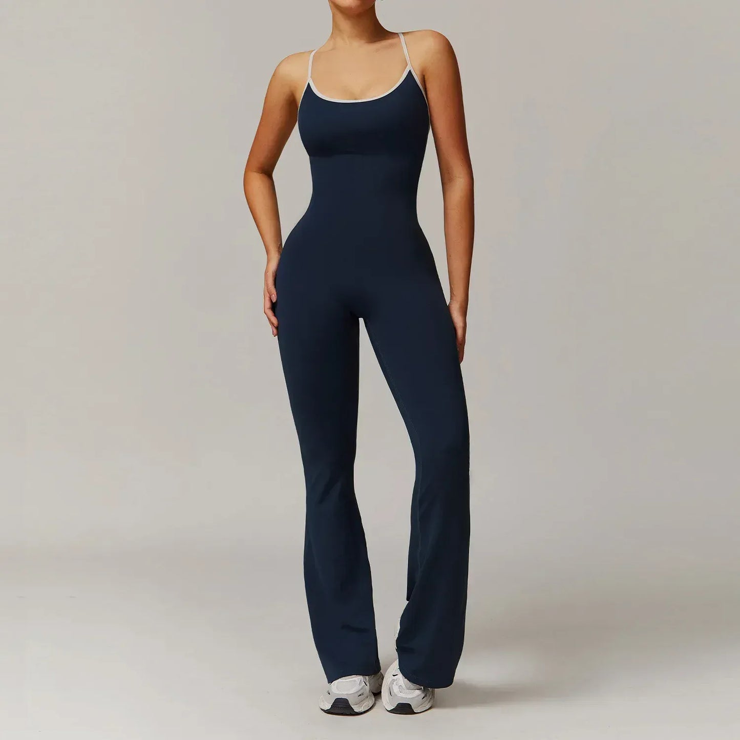 Blue / S 45-55KG V Jumpsuit Gym Set Women Training Yoga Suit (Victorious Io Ignite Leggings)
