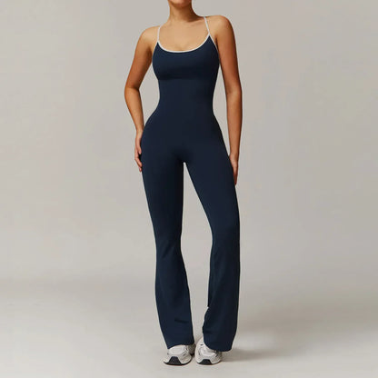 Blue / S 45-55KG V Jumpsuit Gym Set Women Training Yoga Suit (Victorious Io Ignite Leggings)
