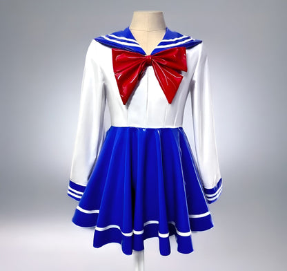 Blue / S Sailor Moon Latex Cosplay