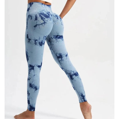 Blue / S Victorious Galactic Vortex Tie Dye Leggings