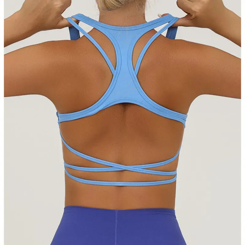 Blue / S Women's Bra Shockproof / Sports Bra(Victorious ExoSupport)