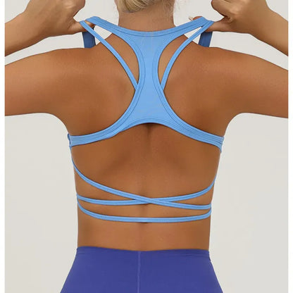 Blue / S Women's Bra Shockproof / Sports Bra(Victorious ExoSupport)
