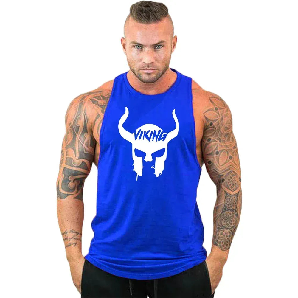 blue26 / S Workout Gym Tank Top /Mens Muscle Sleeveless Sportswear Shirt / Bodybuilding