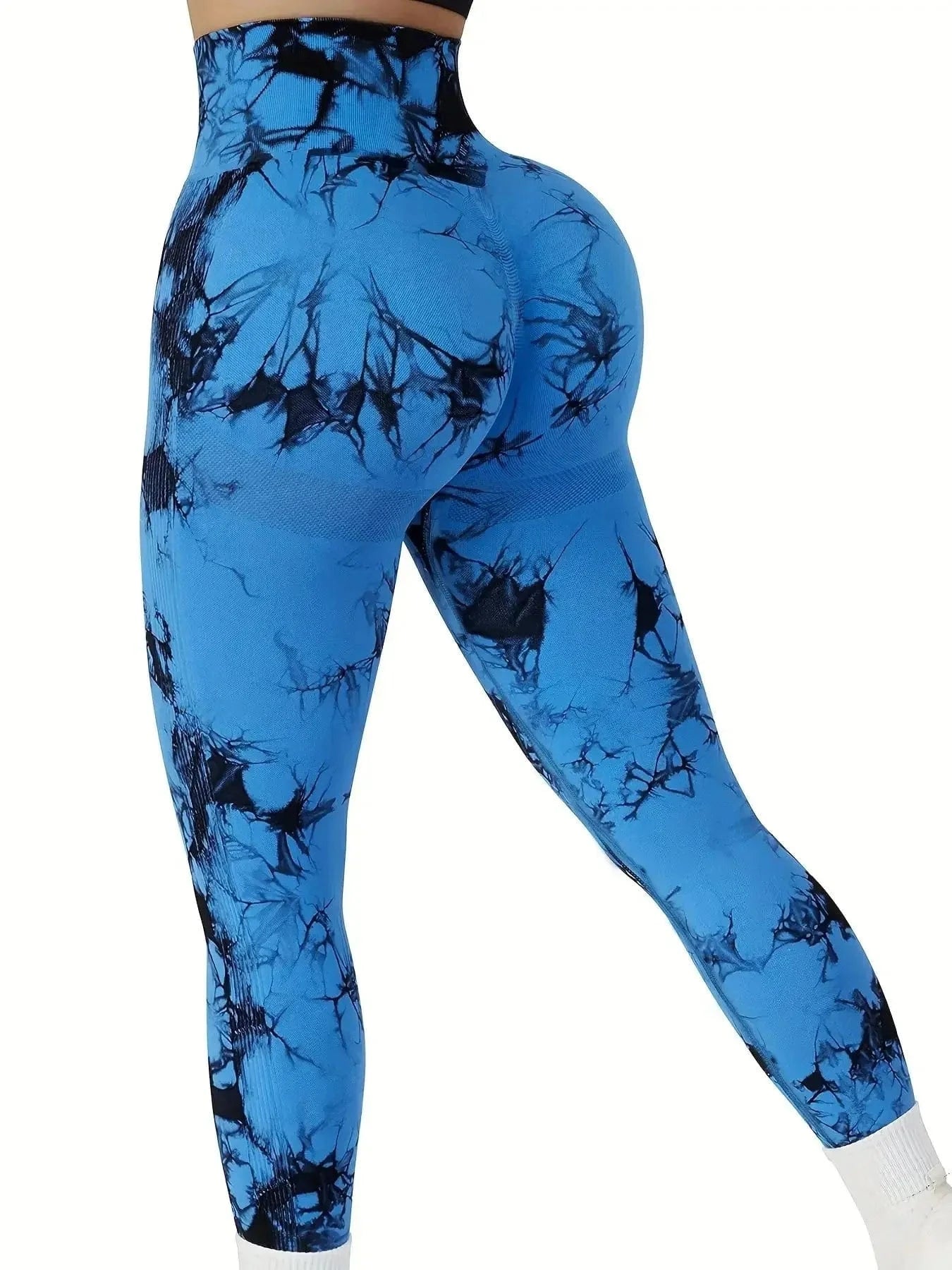 BlueBlack / XL 73-94KG Victorious Romulus Radiance Tie-Dye Seamless Leggings