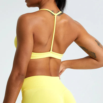 Bright yellow / S Women's High Support Sports bra/ Yoga Bra (Victorious Titan Flex)