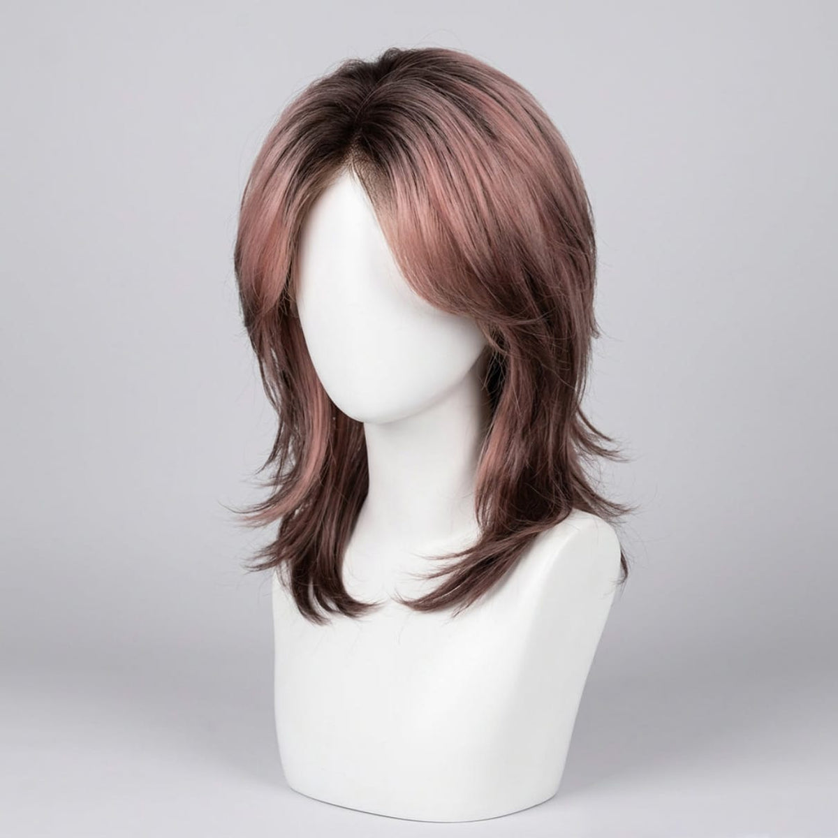 Bronze and Black Short Layered Wig with Bangs / Heat Resistant