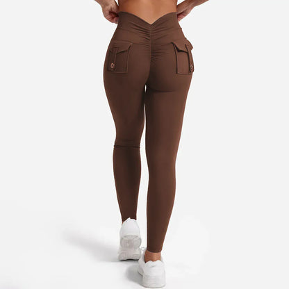 Brown / S Callisto Core Sports Leggings with Pockets