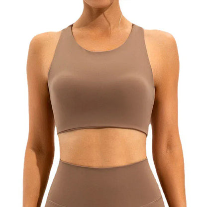 Brown / S Victorious Zeus's Thunder Open Back Sports Bra