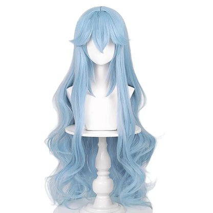 Bue Long Wavy Synthetic Blue Women Wig / Anime Game Cosplay Heat Resistant