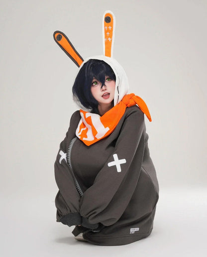 Bunny Hoodie with Scarf / S Victorious Eous Cosplay: Ellen Joe Shark & Bunny Hoodie