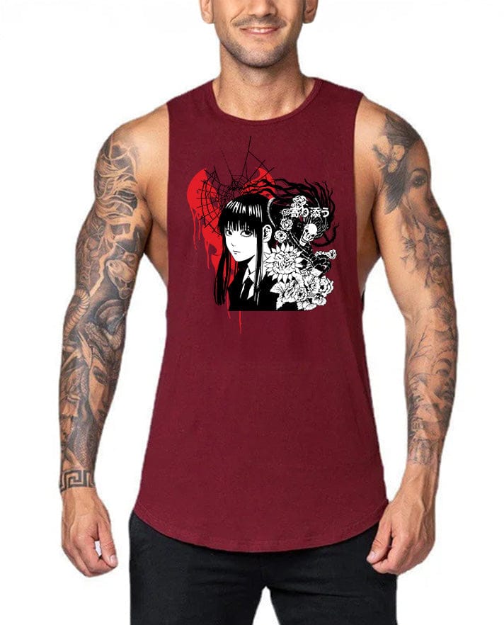 Burgundy / M Victorious Japan Anime Symbiote 2026 Gym Tank Top
