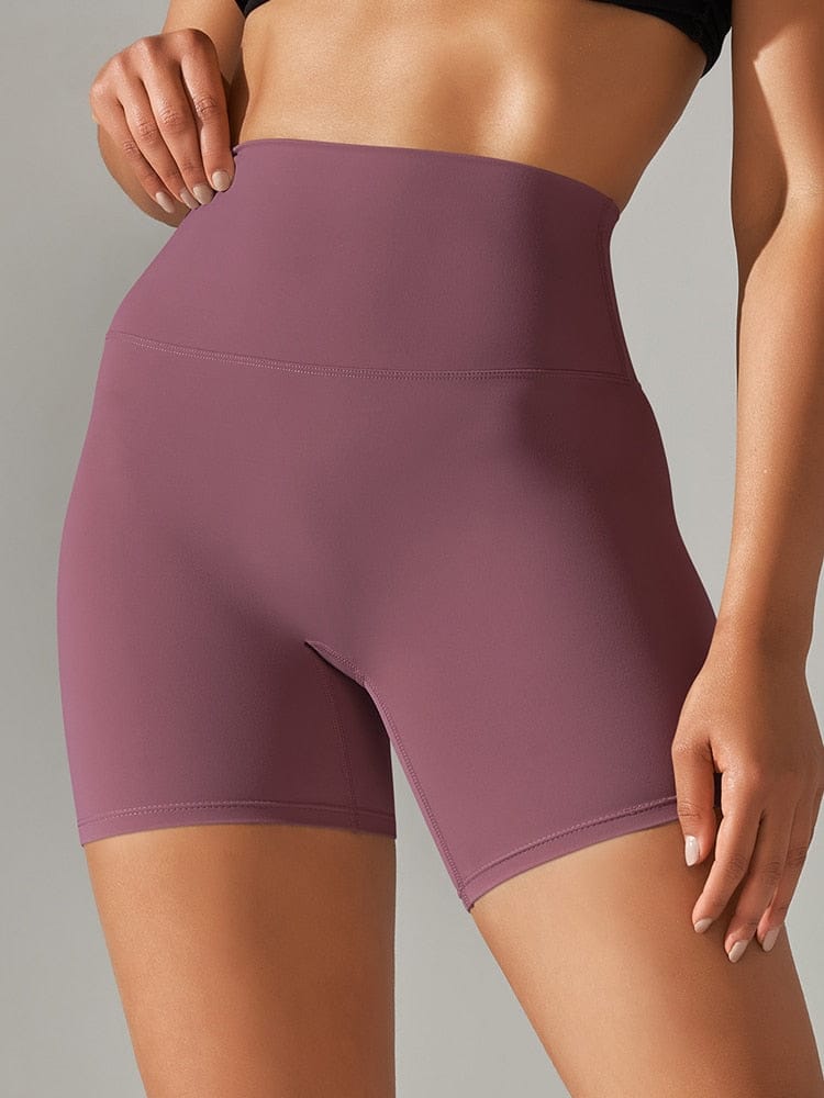 Burgundy / XS Ride Biker Shorts Medium-Height/ Women's Training Shorts/ Women's Yoga Shorts (Ellie Survivor)