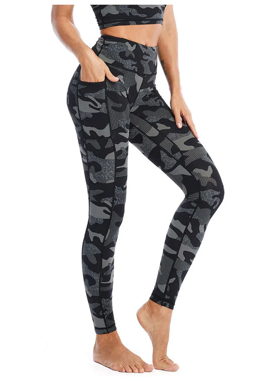 Camo Yoga Leggings with Pocket/ For Running, Lifting, Yoga (Victoria Dreamland)