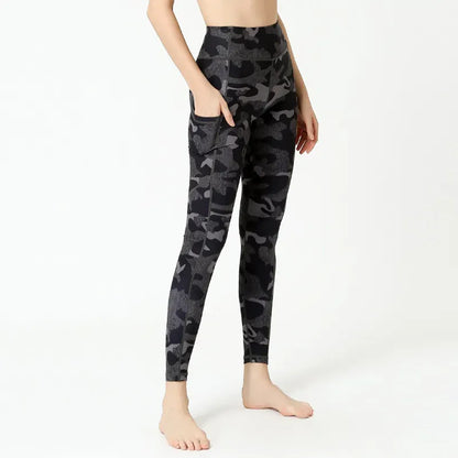 Camo Yoga Leggings with Pocket/ For Running, Lifting, Yoga (Victoria Dreamland)