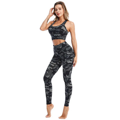 Camo Yoga Leggings with Pocket/ For Running, Lifting, Yoga (Victoria Dreamland)