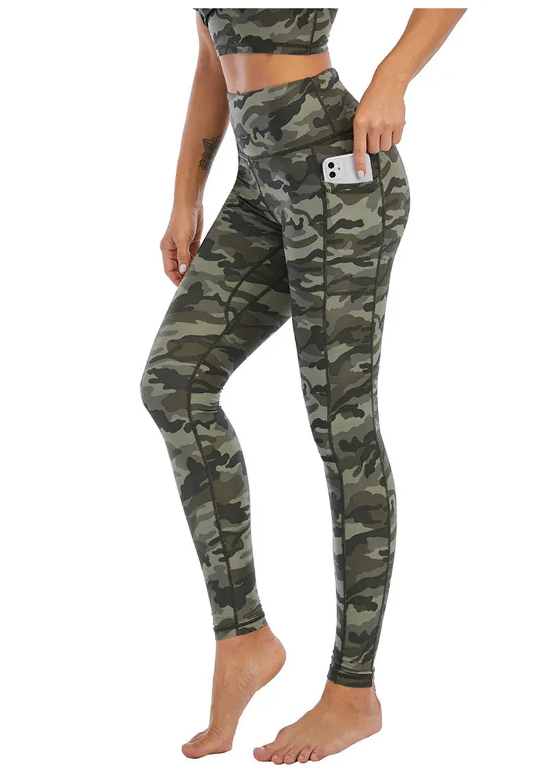 Camo Yoga Leggings with Pocket/ For Running, Lifting, Yoga (Victoria Dreamland)