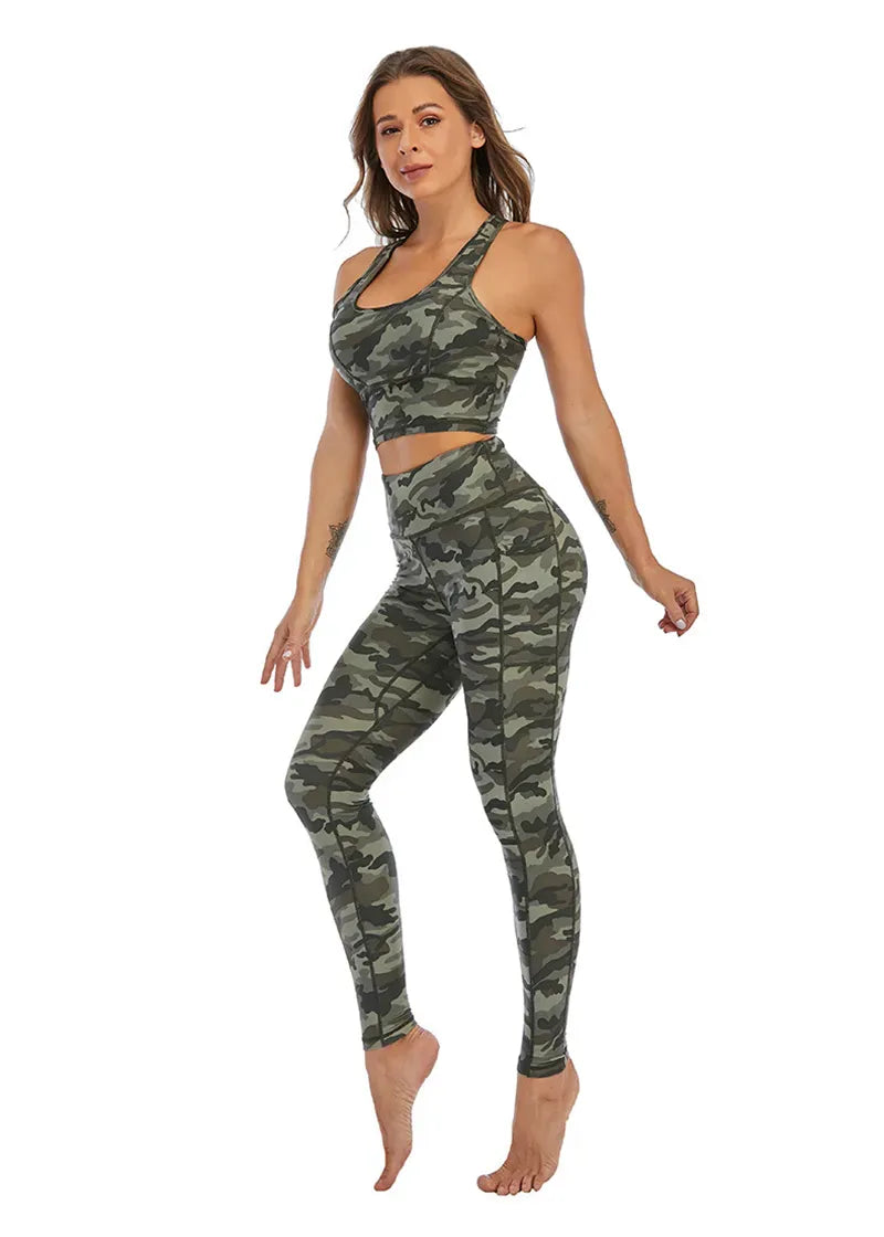 Camo Yoga Leggings with Pocket/ For Running, Lifting, Yoga (Victoria Dreamland)
