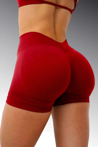 Christmas Red / XS V-shaped scrunch shorts