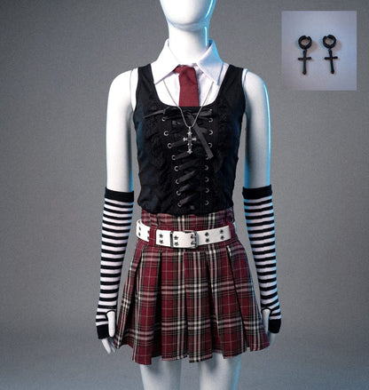 Clothes Earring Note / S Misa Amane Dark Academia Cosplay Costume by Victorious