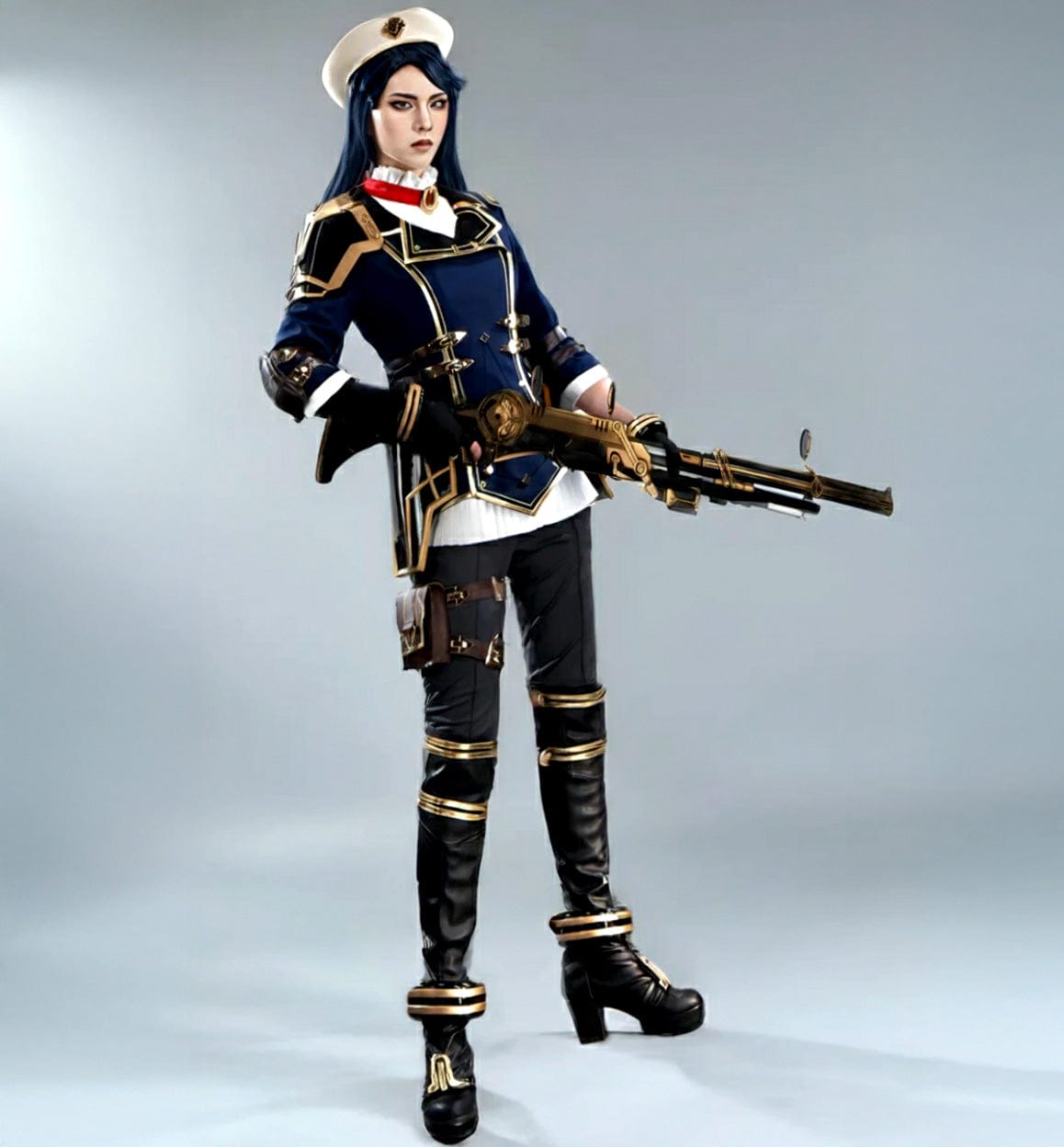 Costume and wig (No prop gun) / S Caitlyn kiramman Arcane Cosplay