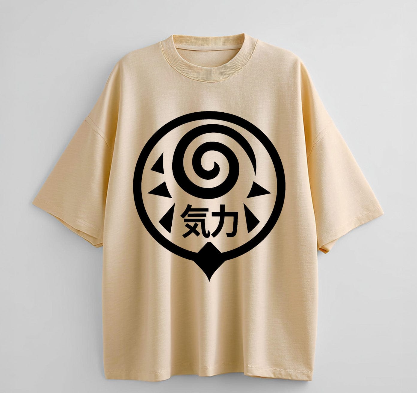 Cream / XS kanji Anime (Naruto)Oversize T-Shirt