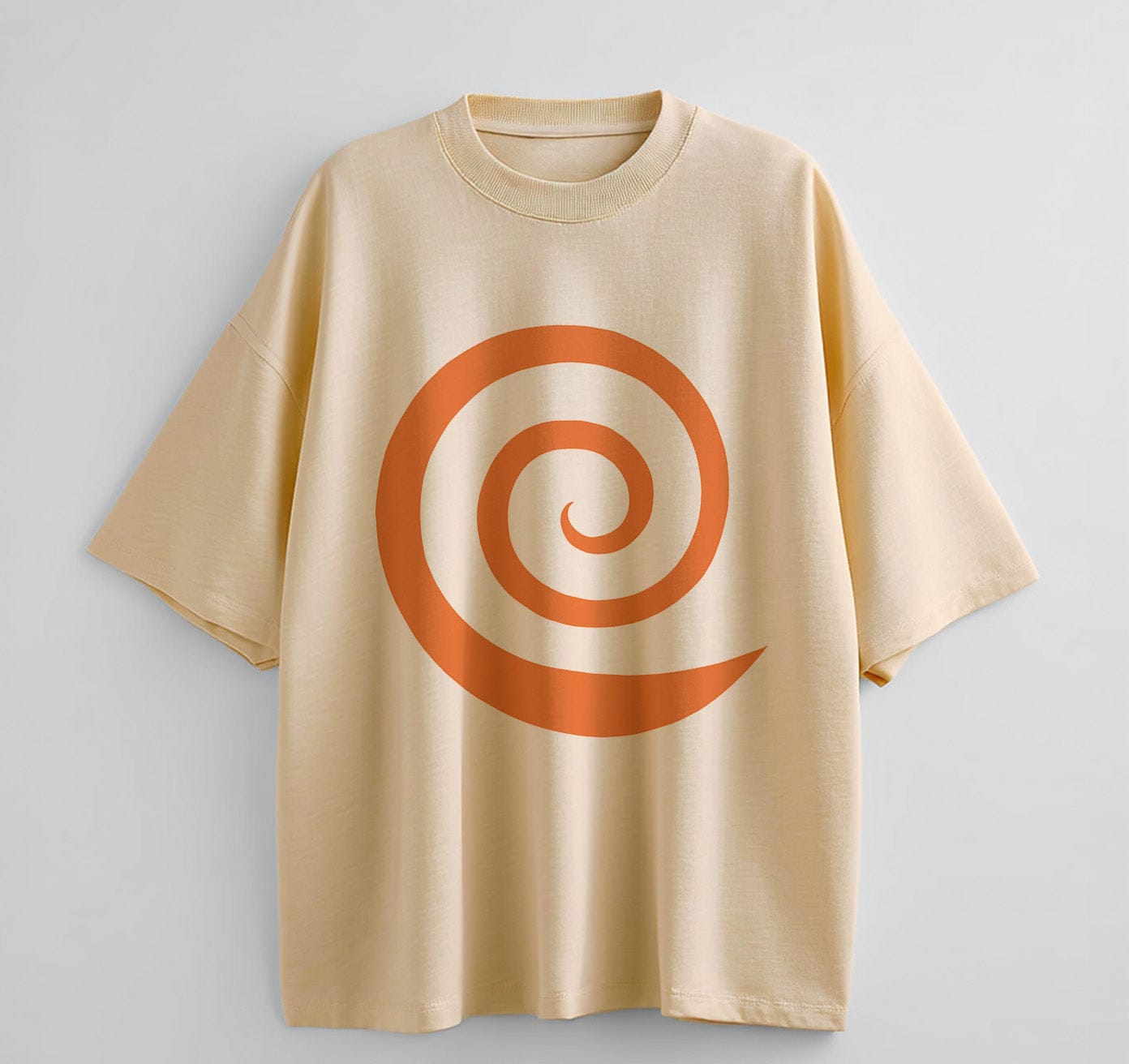 Cream / XS Nine‑Tails Mode Anime (Naruto) Oversize T-Shirt