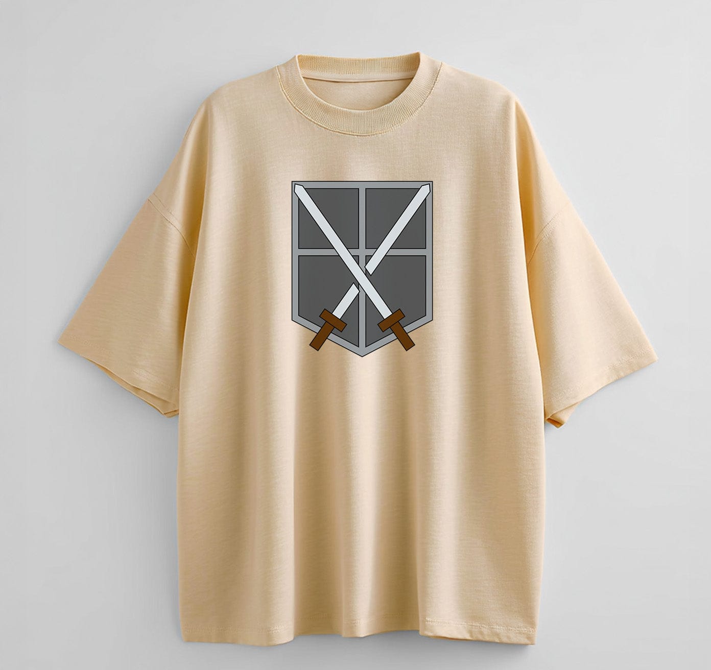 Cream / XS Training Corps (Attack On Titan) Oversize T-Shirt