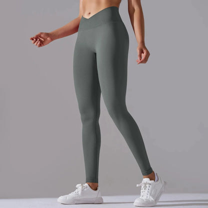 Crossover Waist Women Yoga Leggings / Victorious BioSync Leggings