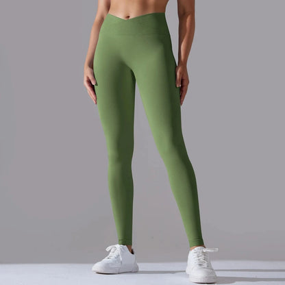 Crossover Waist Women Yoga Leggings / Victorious BioSync Leggings