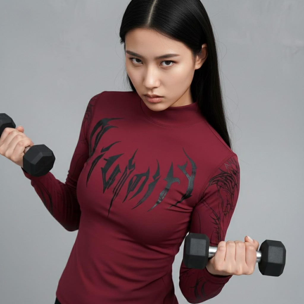 Cyber Sigil Long Sleeve Sports T-shirt / Korean Fashion Gothic Shirt