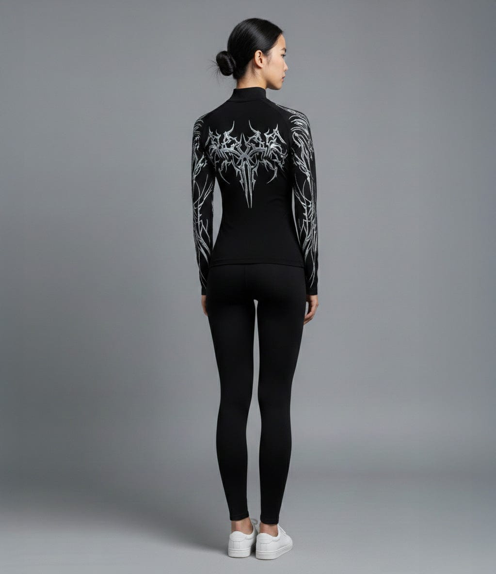 Cyber Sigil Long Sleeve Sports T-shirt / Korean Fashion Gothic Shirt
