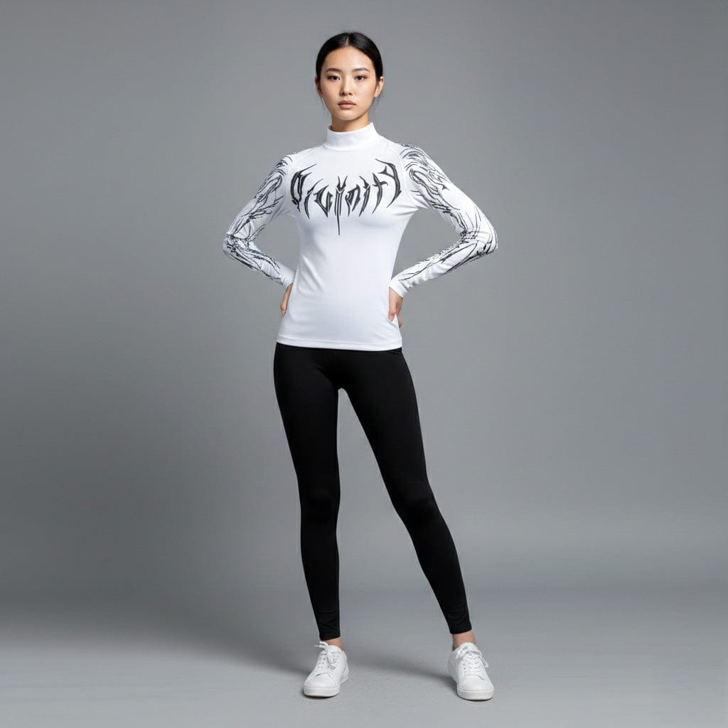 Cyber Sigil Long Sleeve Sports T-shirt / Korean Fashion Gothic Shirt