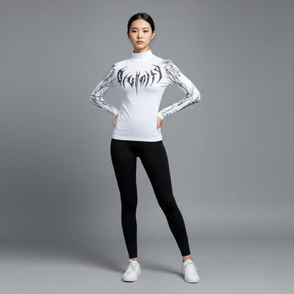 Cyber Sigil Long Sleeve Sports T-shirt / Korean Fashion Gothic Shirt
