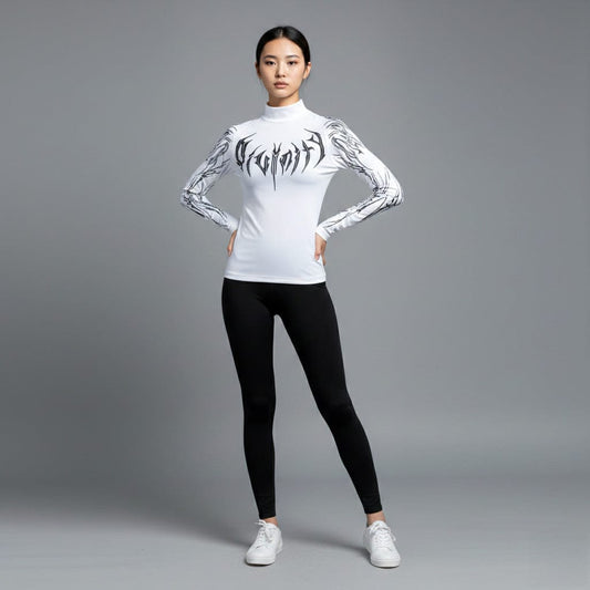 Cyber Sigil Long Sleeve Sports T-shirt / Korean Fashion Gothic Shirt