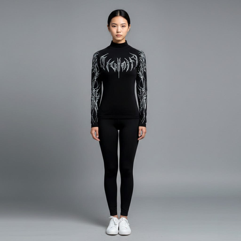 Cyber Sigil Long Sleeve Sports T-shirt / Korean Fashion Gothic Shirt