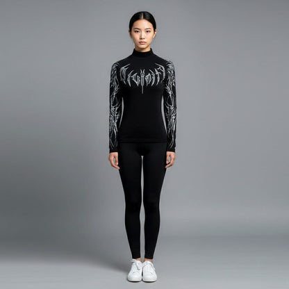 Cyber Sigil Long Sleeve Sports T-shirt / Korean Fashion Gothic Shirt