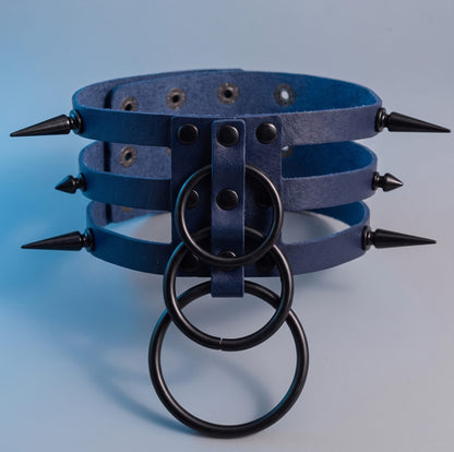 dark blue Harajuku Punk Rock Full Neck Chocker
