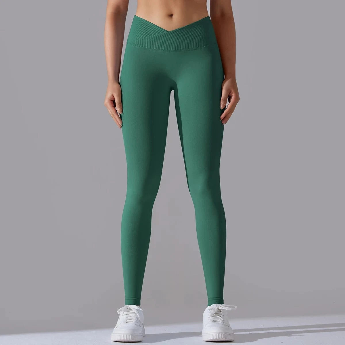 Dark Green / S Crossover Waist Women Yoga Leggings / Victorious BioSync Leggings