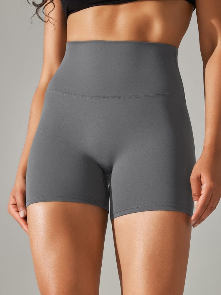 Dark Grey / XS Biker Shorts Medium-Height/ Women's Gym Shorts /Yoga Shorts (Ellie Survivor's Edge)