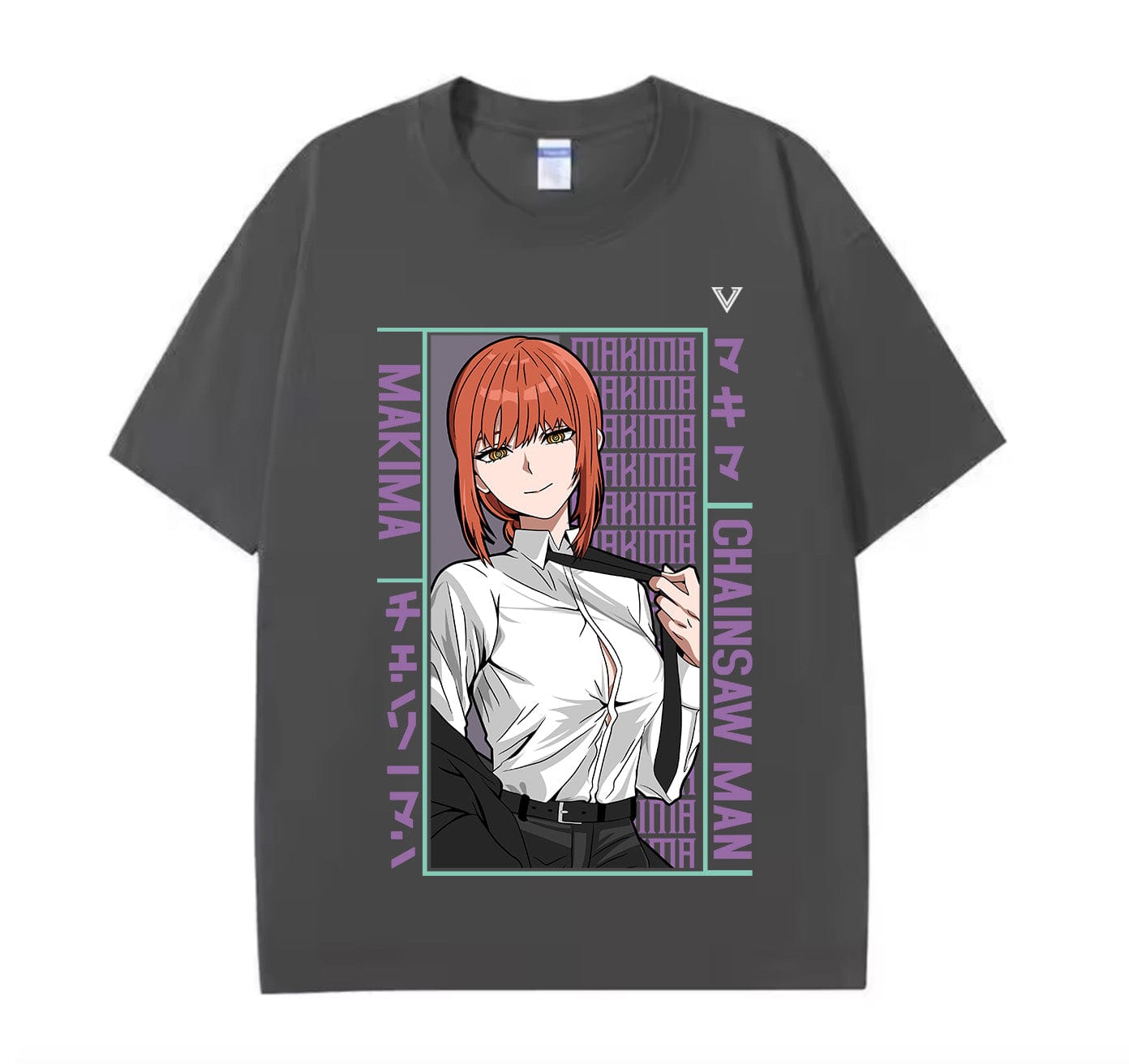 Dark Grey / XS Makima (Chainsaw Man) Anime Oversize T-Shirt