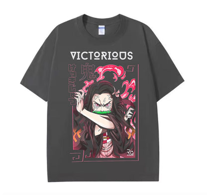 Dark Grey / XS Nezuko (Demon Slayer)  Anime Oversize T-Shirt
