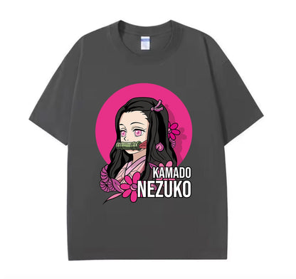 Dark Grey / XS Nezuko (Demons Slayer) Anime Oversize T-Shirt