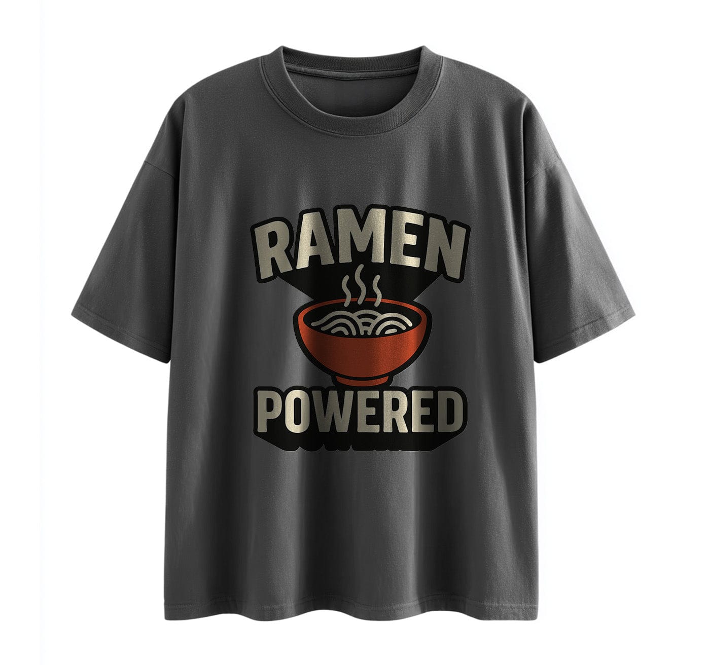Dark Grey / XS Ramen Powered Anime Oversize T-Shirt