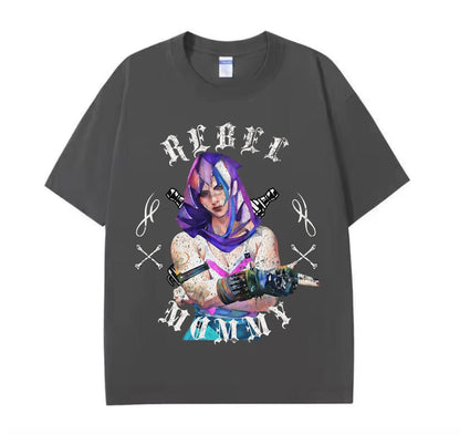 Dark Grey / XS VI Rebel Mommy (Arcane) Anime Oversize T-shirt