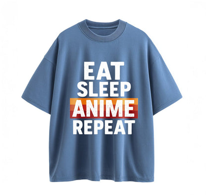 Denim blue / XS Eat Sleep Anime Repeat 1 Oversize T-Shirt
