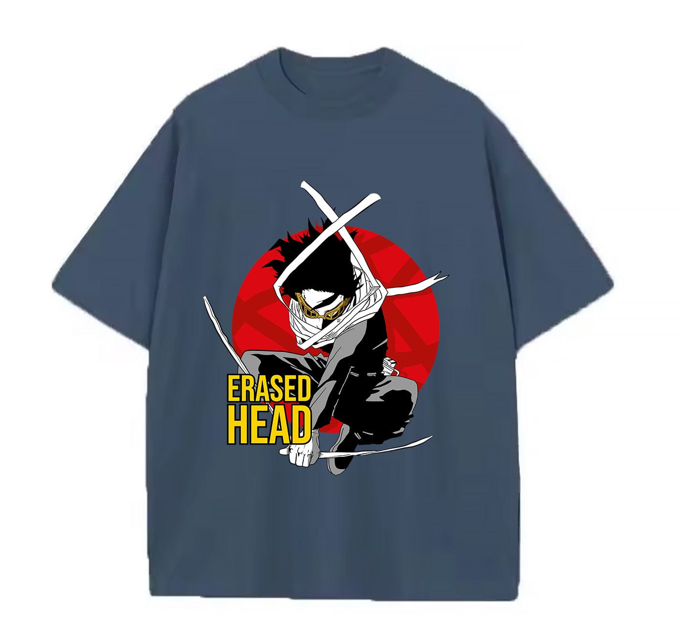 Denim blue / XS Erased Head (My Hero Academia) Anime Oversize T-Shirt
