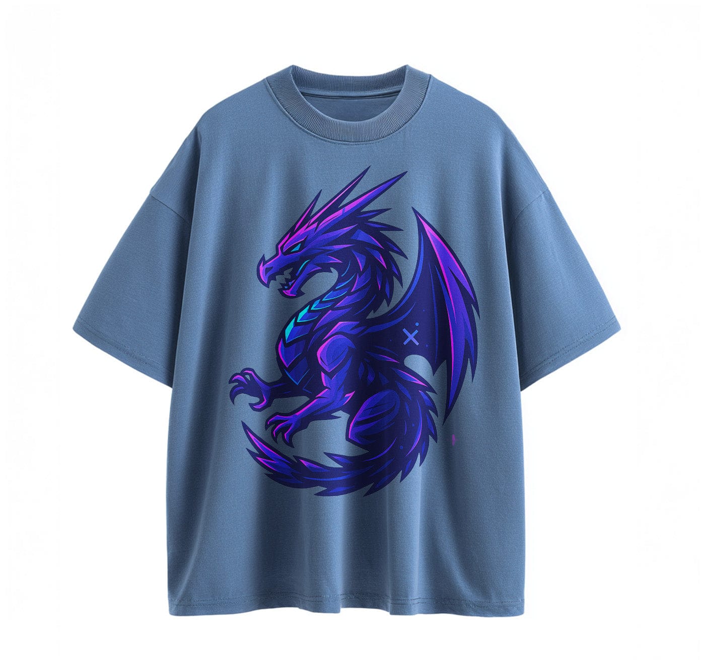 Denim blue / XS Neon Dragon Anime Oversize T-Shirt
