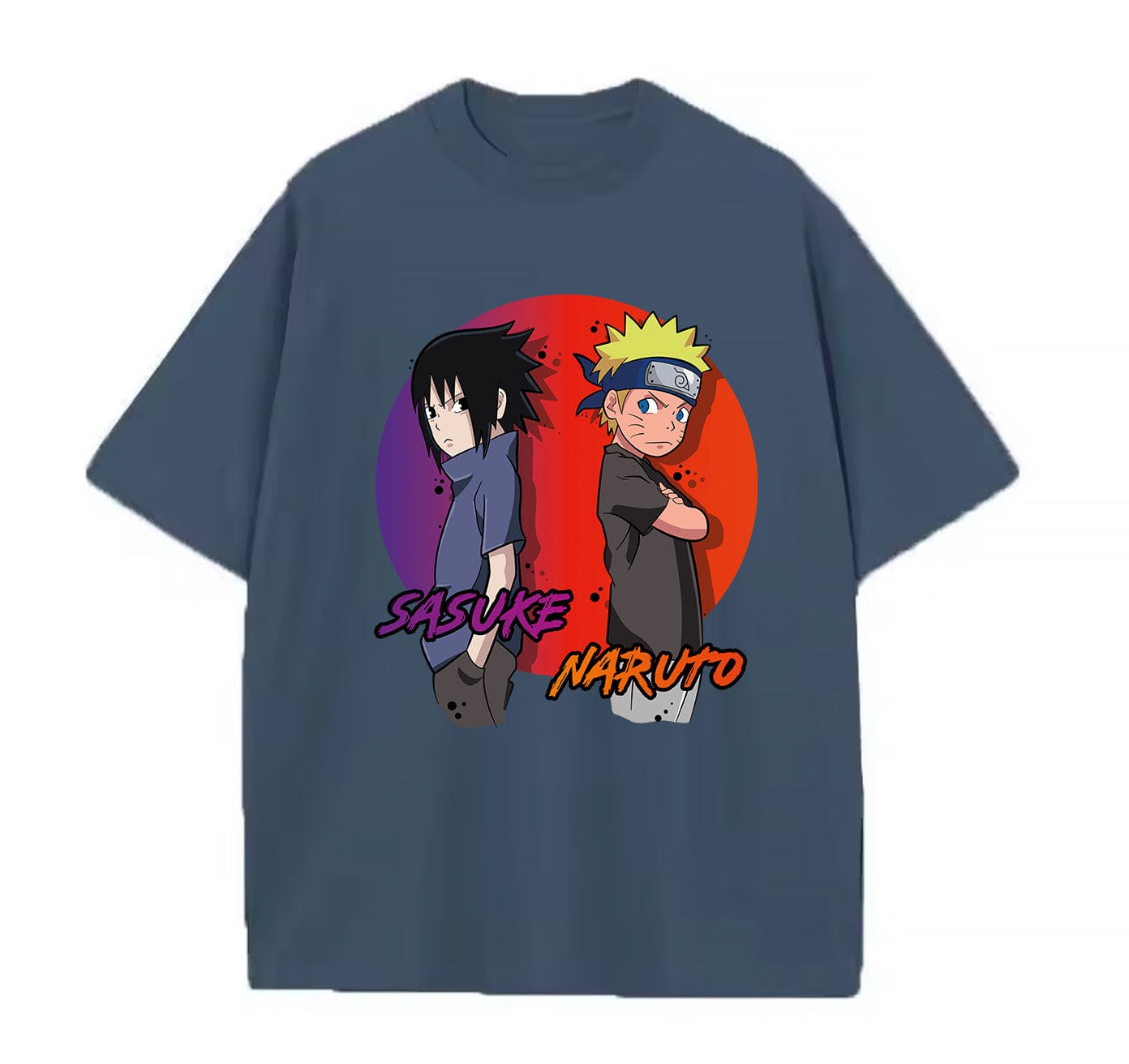 Denim blue / XS Sasuke (Naruto) Anime Oversize T-Shirt
