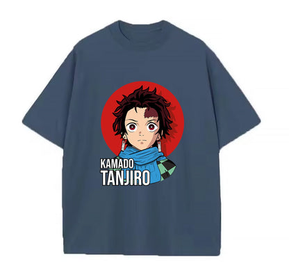 Denim blue / XS Tanjiro (Demon Slayer) Anime Oversize T-Shirt