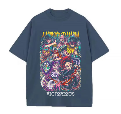 Denim blue / XS Tanjiro (Demon Slayer) Anime Oversize T-Shirt
